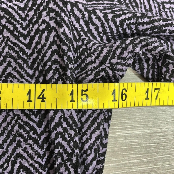 Talbots Petites Faux Wrap 3/4 Sleeve Dress Black Purple P - Picture 10 of 16